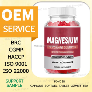 Venta al por mayor de magnesio glicinato gomitas OEM complejo mineral triple (Mg + Ca + K) para aliviar el estrés función nerviosa - Product Image 2