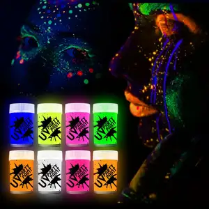 KHy Gratis Sample Diy Custom Party Voor Make-Uv Glow In De Donkere Neon Huid Make Set Gezicht En Body Paint Kit Set