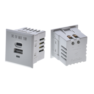 Ổ Cắm Điện <span class=keywords><strong>USB</strong></span> Type-C Ổ Cắm Điện Âm Tường Nhúng QC 3,5A 18W Có Đèn Báo Màu Đỏ Ổ Cắm Máy Tính Bảng Cho PDU UPS - Product Image 2