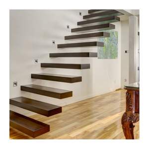 Escalier flottant à marches en bois avec <span class=keywords><strong>poutre</strong></span> invisible en acier - Product Image 1