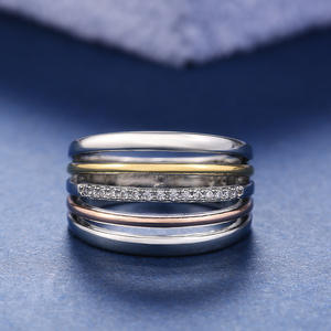 Anillo de Diamantes F262, Oro Sólido de 18K, Corte Brillante Redondo, Color G Natural, Anillo de Boda Clásico Unisex - Product Image 2