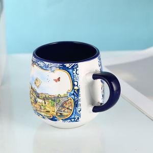Tazas de Café de Cerámica Elegantes y Sencillas, Color Personalizado, Logotipo Impreso Personalizado, Tazas de Viaje de Sublimación de 13 oz - Product Image 1