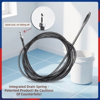 Câble à ressort professionnel pour le nettoyage des tuyaux - Outil de dragage des égouts résistant à la rouille pour la cuisine, la salle de bain et les drains au sol
