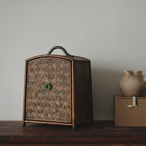 Boîte à thé portative en bambou Xiangfei, boîte de rangement pour ustensiles à thé, abri pour le thé, coffret à thé en bambou - Product Image 2
