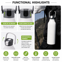 Bouteille d'eau sport personnalisée en acier inoxydable de 24 oz avec poignée, isolée sous vide, anti-fuite, avec paille, pour les voyages en extérieur