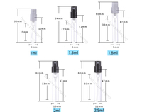 Bouteilles de Parfum en Verre HéLun avec Impression de Logo Personnalisé, Mini Flacons d'Échantillon de 1,5ml 2ml 2,5ml, Testeur Découverte