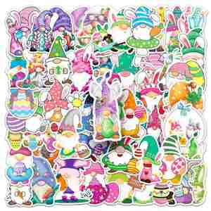 Pegatinas Premium de Gnomos de Pascua, Diseño de Dibujos Animados para Diario, Paquete de Pegatinas Decorativas Impermeables, Regalo de Cumpleaños para Niños - Product Image 4