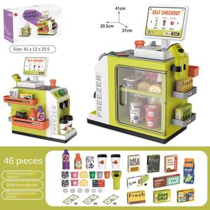 Mini 4-6Y para niños Simulación transfronteriza Tarjeta de crédito de plástico <span class=keywords><strong>Casa</strong></span> de compras Postre Bebida Sonido Luz Caja registradora - Product Image 6