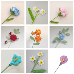 Flores populares <span class=keywords><strong>de</strong></span> <span class=keywords><strong>ganchillo</strong></span> <span class=keywords><strong>de</strong></span> un solo tallo Clavel Calla Lily Rose jazmín flor para el día <span class=keywords><strong>de</strong></span> la madre Boda Regalos <span class=keywords><strong>de</strong></span> San Valentín - Product Image 2