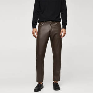 Pantalon en cuir pour homme, léger, coupe droite, service OEM, idéal pour l'extérieur, qualité supérieure, taille mi-haute, vente chaude - Product Image 1