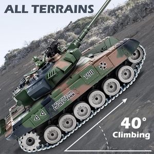 Tanque teledirigido DWI DOWELLIN 1:18 que dispara balines, 2.4G <span class=keywords><strong>RUS</strong></span> T-90, modelo de juguete de tanque de control remoto de aleación metálica, juguete militar con humo - Product Image 5