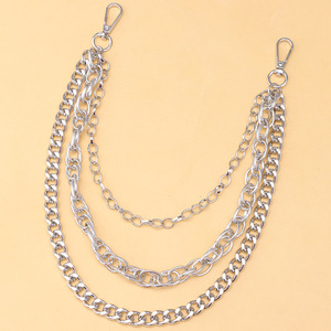 กางเกงยีนส์ยาวหลายชั้นสายโซ่สีทองแบบคาดเอวสไตล์ฮิปฮอปไม่สมมาตรเครื่องประดับแฟชั่นสำหรับผู้ใหญ่ - Product Image 6