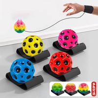 Ballon de sport en caoutchouc éponge OPP 6,3 cm, rebondissant, élastique sur cordon en nylon, jouet d'extérieur pour enfants