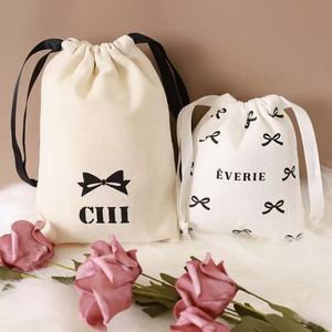 Wholesale Customization Cream Organic Cotton <b>Drawstring</b> Bag Eco-Friendly Cotton Canvas <b>Pouch</b> - Product Image 2