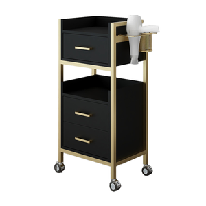 <span class=keywords><strong>Chariot</strong></span> de salon noir au <span class=keywords><strong>design</strong></span> moderne <span class=keywords><strong>chariot</strong></span> de coupe de cheveux pour salon de beauté salon hôtel - Product Image 1
