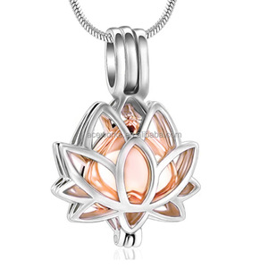 Cremation Jewelry for Ashes Mini Keepsake Urn Memorial Ash Necklace Lotus Flower Ashes Cremation Urn Pendant - Product Image 4