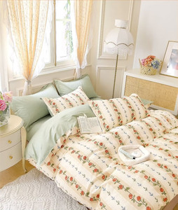 Ensembles de housses de couette en sergé de coton imprimé personnalisé ensembles de housses de couette imprimées ensembles de draps de lit avec taie d'oreiller - Product Image 5