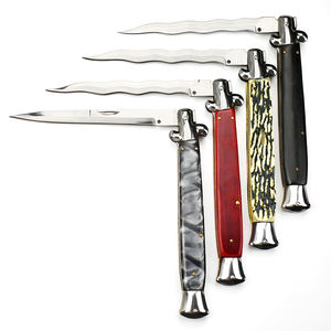 الولايات المتحدة الأمريكية التجارة الإلكترونية إيطاليا AKC قابلة للطي 440c مقبض خشب صلب للدفاع عن النفس شفرة منحنية سكاكين جيب EDC محمولة - Product Image 2