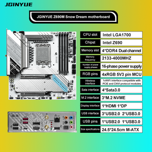 Tarjeta Madre JGINYUE B760M Z690M <span class=keywords><strong>Z790M</strong></span> Snow Dream LAG1700 Compatible con Memoria RAM DDR4/DDR5 y 12ª-14ª Generaciones - Product Image 3