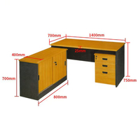 Bureau d'ordinateur compact en mélamine pour le travail à domicile, avec tiroir de rangement intégré