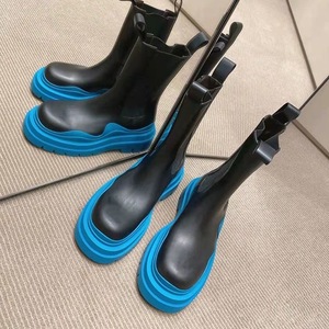 Fashion Blue Botas De Damas Altas Low Platform 2025 Low Heel Western <b>Boots</b> for Women - Product Image 4