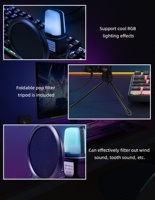 Microfono a Condensatore USB RGB SF-666R per Gaming - Cablato, con Cancellazione del Rumore, Leggero, per Uso Professionale e Didattico, Spedizione Rapida