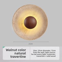 Applique Murale LED Style Wabi-Sabi Vintage 3500K Jaune Chaud Finition Travertin pour Restaurant, Gîte, Couloir, Escalier, Ambiance
