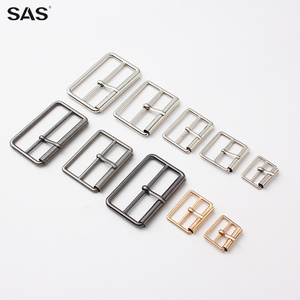 SASピンクメタルスライドバックルベルトショルダーストラップパンツコートレザークラフトバッグアジャスタースライダー - Product Image 1