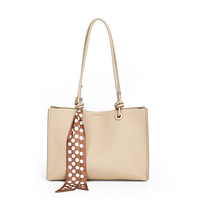 Bolso Tote de Piel Sintética para Mujer con Estampado de Puntos, Cierre Magnético, Cremallera, Bolso de Hombro para Trabajo, Base con Remaches, Personalizado OEM al por Mayor