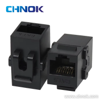 OEM 180 Derajat Putih RJ45 UTP Cat6 Inline Coupler 8P8C PC Housing Keystone Jack DP-KJ-8018 T568A/B Pengkabelan untuk Kabel 24-26AWG