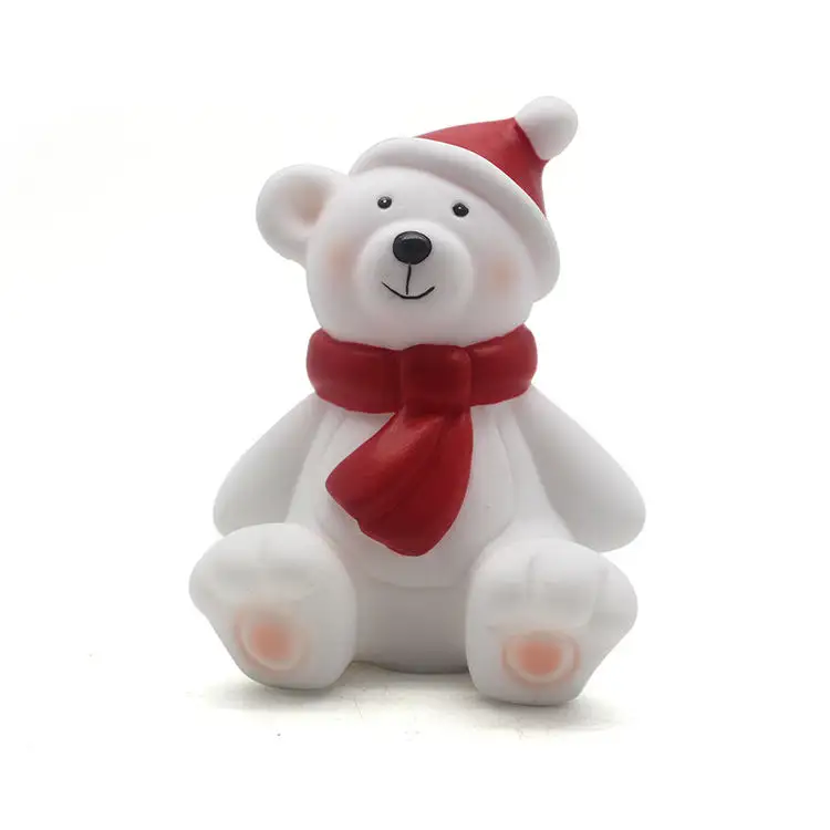 زينة عيد الميلاد المخصصة الجملة الراتنج التذكارية عيد الميلاد الجلوس الدب تمثال