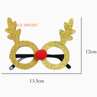 Chapeau de Noël rouge avec lunettes longues, décorations de Noël, lunettes de Noël, fournitures de fête pour enfants, articles de Noël, montures