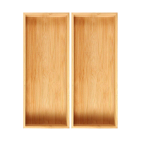 Plateau à couverts et organiseur de tiroir en bambou naturel, séparateurs de tiroir réglables, rangement en bois polyvalent pour cuisine et bureau