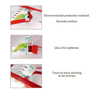 बैटरी संचालित ऑटो रचनात्मक ट्रैक फिसलने रेलवे खेलने सेट इलेक्ट्रिक कुत्ते सीढ़ी चढ़ाई ट्राली के साथ स्लॉट खिलौने संगीत प्रकाश - Product Image 3