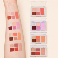 Mehrfarbige 5-Farben-Lidschattenpalette für Social-Media-Beauty-Content in Korallenrosa und Beerentönen