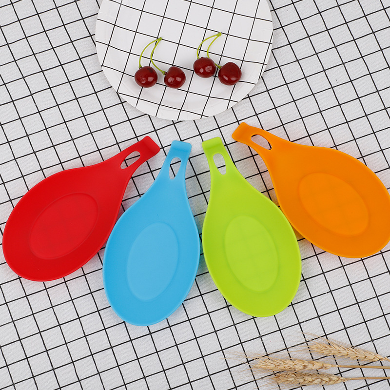 Оптовая продажа на заказ, Amazon, не содержит Бисфенол А, силиконовый держатель для ложки, термостойкий держатель для кухонной утвари, шпатель