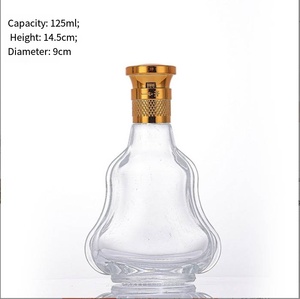 Sang Trọng Hình Dạng Bầu <span class=keywords><strong>125Ml</strong></span> 250Ml 500Ml Rỗng Thủy Tinh Độc Đáo Rượu Whisky Rượu Uống Chai Với Nắp - Product Image 6