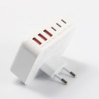 Cargador HNT 100W 3A+3C PD+QC3.0 Multipuerto USB Tipo C de Carga Rápida con Enchufe US/EU/UK/JP para iPhone 17 16 15 14 Pro Max