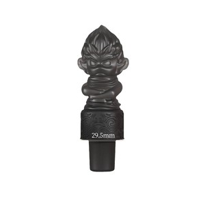 Bouchon de bouteille de vin en silicone Monkey King, rouge et noir, hermétique pour bouteilles de vin - Product Image 5