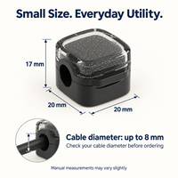 Clips magnétiques pour câbles avec couvercles rabattables et bases adhésives pour l'organisation des cordons de charge sur les bureaux et les tables de chevet