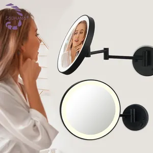 Customized Wall-mounted Folding Telescopic Mirror Bathroom Sided Wall Mounted Shaving Mirror Wall Mirror Bathroom