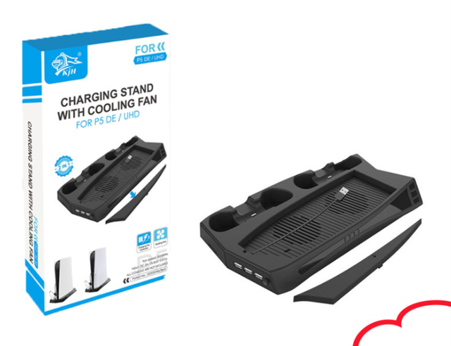 Charging Stand with Cooling Fan for P5 S5 DE/UHD Console 2in 1 with 3usd HUB Simple Design with Cheap Price