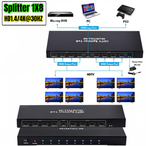 ตัวแยกสัญญาณ <span class=keywords><strong>HDMI</strong></span> <span class=keywords><strong>1X16</strong></span> 1X8ตัวขยายสัญญาณ8พอร์ต3D V1.4 1080P <span class=keywords><strong>HDMI</strong></span> สวิตช์รองรับ4K HDTV สำหรับ HDTV PS3 Xbox - Product Image 1