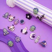 Pendentifs en céramique Halloween fantaisie, breloques Tête de mort, Fantôme, Momie, Araignée pour la création de boucles d'oreilles et colliers DIY
