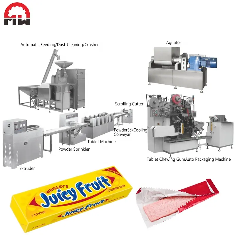 Bubble gum manufacturer gum balls making machine processing machine chew gum production line
