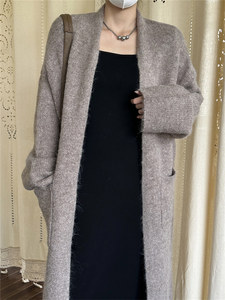 Maxi <span class=keywords><strong>Cardigan</strong></span> in <span class=keywords><strong>lana</strong></span> di alta qualità maglieria ampia aperta in maglia frontale maglioni semplici giacca <span class=keywords><strong>Cardigan</strong></span> lunghi <span class=keywords><strong>Cardigan</strong></span> donna - Product Image 5