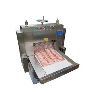 High Quality Commercial Cnc Full Automatic Large Frozen Pork/Beef/Mutton Meat Slicing Cutting Rolling Machine With Conveyor Belt