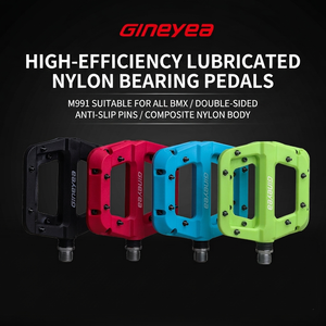 Gineyea M991 山地车 BMX 超轻自行车踏板 112x108mm 工程塑料密封轴承 DU 套筒，适用于公路自行车，稳定可靠 - Product Image 1