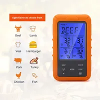 Termometer Makanan Digital Nirkabel Empat-Pin Tahan Air untuk Dapur Rumah Tangga, Indikator Suhu Daging