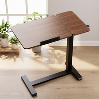 Table de salle à manger d'hôpital en panneaux de bois modernes, durables et écologiques, avec bureau de jeu réglable sur pied et cadre en fer, pour usage commercial